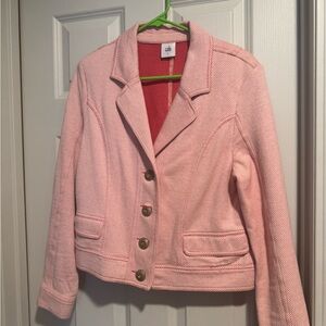 CAbi Pink Textured Notch-Collar Blazer